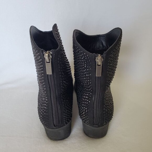 Very G Blinged Out Black Zip Up Boot Size 7.5 - Picture 6 of 16